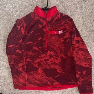 The North Face Red & Deep Red Patterned Half-Zip Pullover